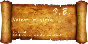 Vainer Brigitta névjegykártya